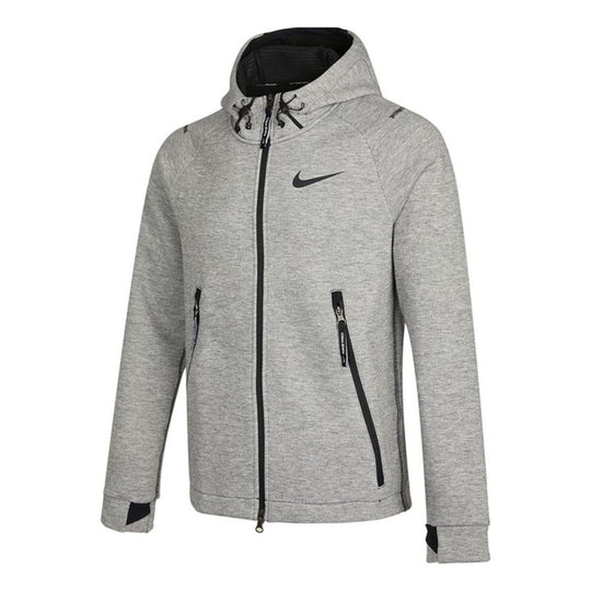 Nike Knit Sports hooded Logo Jacket Gray DD1879-010