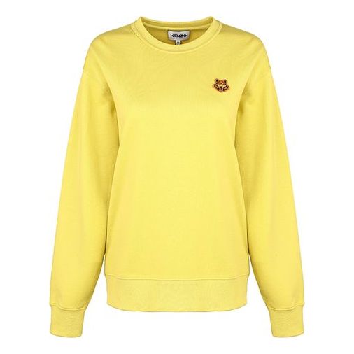 (WMNS) KENZO Tiger Head Embroidered Round Neck Long Sleeves Yellow Hoodie FA62SW8204MD-59