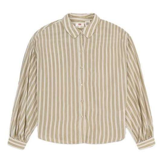 Levis Lapel Sleeve Stripe Long Sleeves Yellow Stripe Shirt 85382-0000 ...