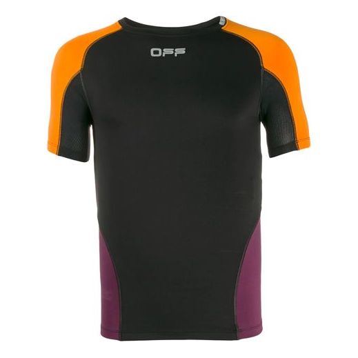 Men's OFF-WHITE Colorblock Sports Short Sleeve Slim Fit Version Black OMVA001R20G500191991 T-shirts - KICKSCREW
