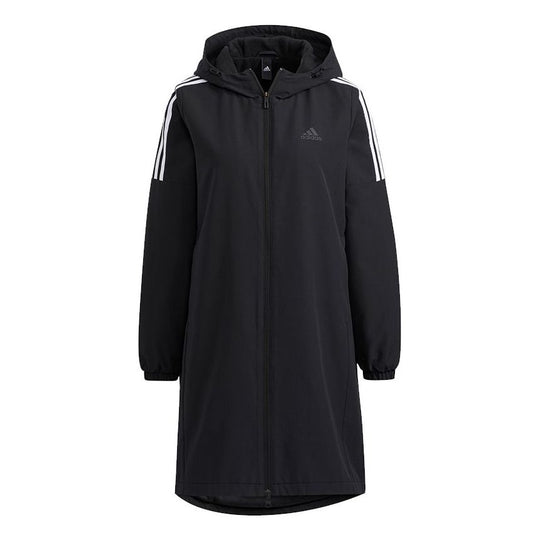 (WMNS) adidas Long Wv Jkt Mid-Length Sports Hooded Jacket Black HG1849