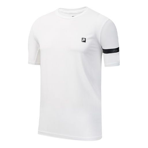 Men's FILAATHLETICS Sports Training Round Neck Short Sleeve White A11M021102F-WT T-shirts - KICKSCREW