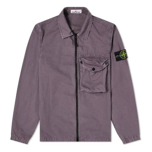 Men's STONE ISLAND SS21 Solid Color Pocket Logo Casual Jacket Gray 7415117WN-V0163