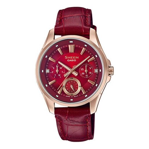 CASIO SHEEN Series Minimalistic Casual Business Watch Red Analog SHE-3060CXL-4A