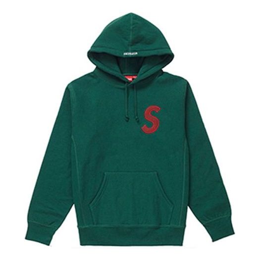 Supreme FW18 S Logo Hooded Sweatshirt Dark Green Logo SUP-FW18-624