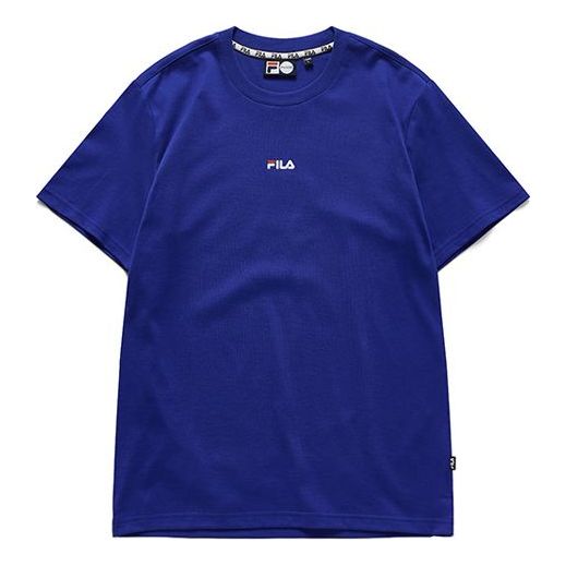 Men's FILA FUSION Small logo Back Printing Short Sleeve Blue T-Shirt T11M933135F-BU T-shirts - KICKSCREW