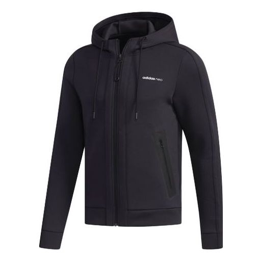 adidas neo Casual Sports Hooded Jacket Black BQ0794