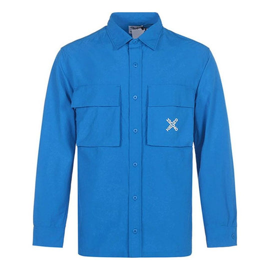 Men's KENZO SS21 Little X Long Sleeves Shirt Blue FB55CH5209CO-69
