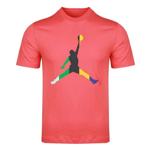Men's Air Jordan Sport Dna Jumpman Round Neck Short Sleeve Coral Red T-Shirt CU1975-631
