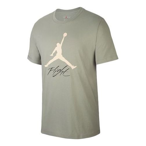 Air Jordan Jumpman Flight Basketball Sports Short Sleeve Gray AO0665-334