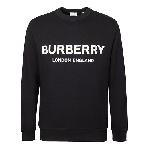 Burberry Unisex Logo Printing Round-neck Sweatshirt Black 80113571