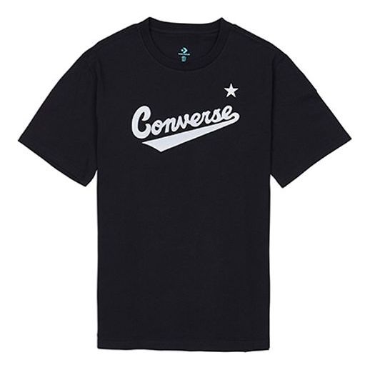 Men's Converse Classic Alphabet Pattern Short Sleeve Black T-Shirt 10018235-A01 T-shirts - KICKSCREW