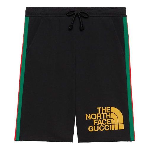 Men's Gucci x THE NORTH FACE Crossover Webbing Printing Cotton Shorts Black 651727-XJDIP-1082