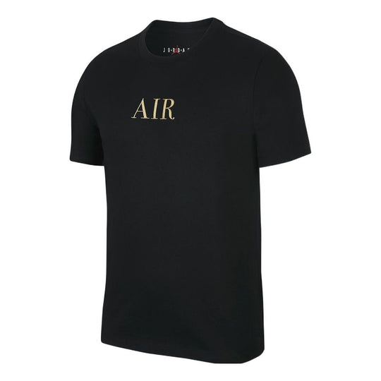 Men's Nike Alphabet Printing Casual Round Neck Short Sleeve Black T-Shirt AT8869-623