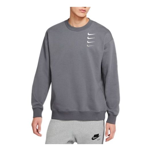 Nike French Terry Swoosh Gradient Round Neck Pullover Iron gray DB9408 ...