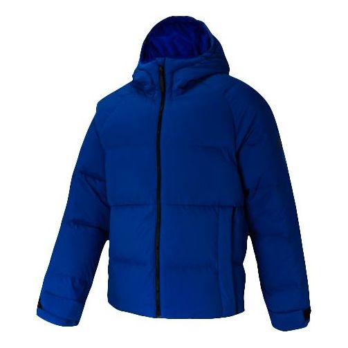 adidas Full-length zipper Cardigan Sports Down Jacket Blue FT2486