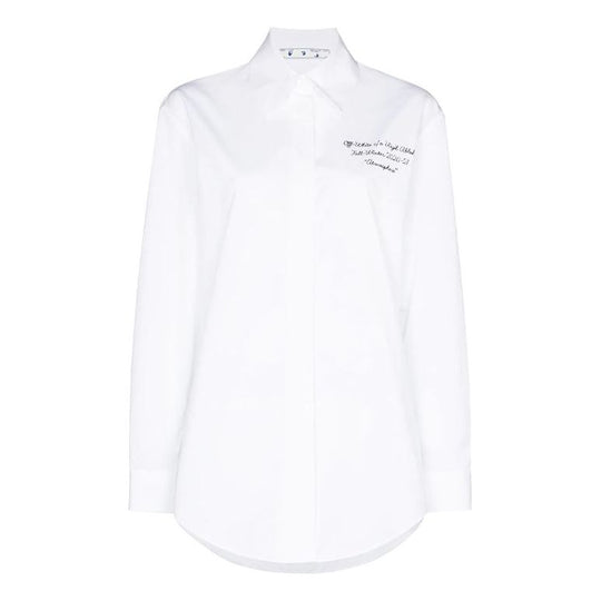 (WMNS) OFF-WHITE Printing Long Sleeves Shirt White OWGA031E20FAB0030110