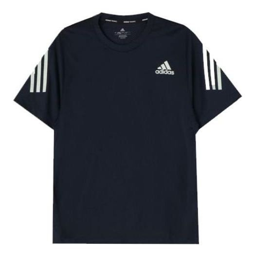 Men's adidas Stripe Alphabet Logo Printing Round Neck Short Sleeve Jap ...