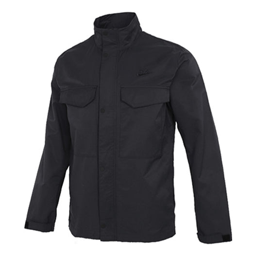 Nike Big Pocket Stand Collar Solid Color Jacket Black CZ9923-010