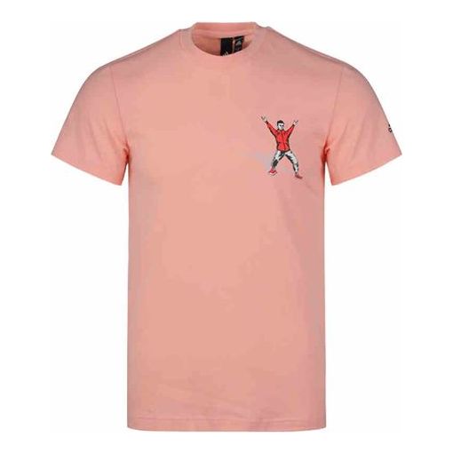 adidas Sports Round Neck Breathable Short Sleeve Pink FP7574