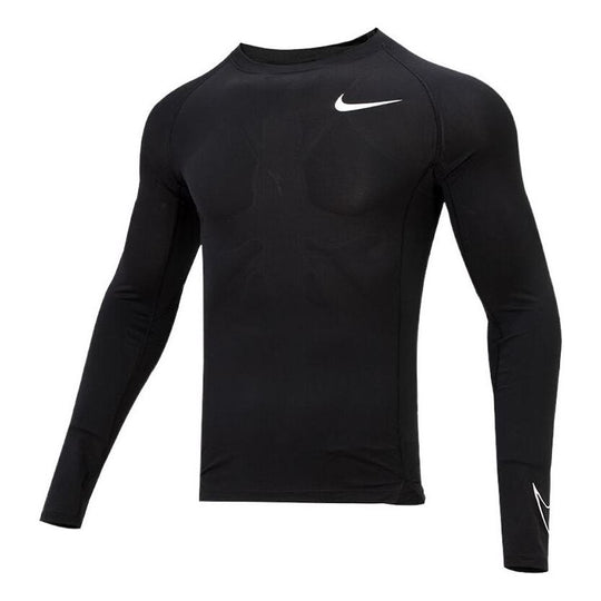 Men's Nike Pro Dri-fit Athleisure Casual Sports Round Neck Breathable Long  Sleeves Black T-Shirt DD1991-010