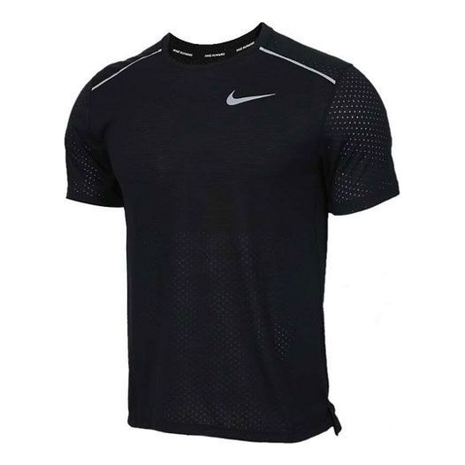 Nike Dri-FIT Sports Training Running Quick Dry Short Sleeve Black CT7750-010