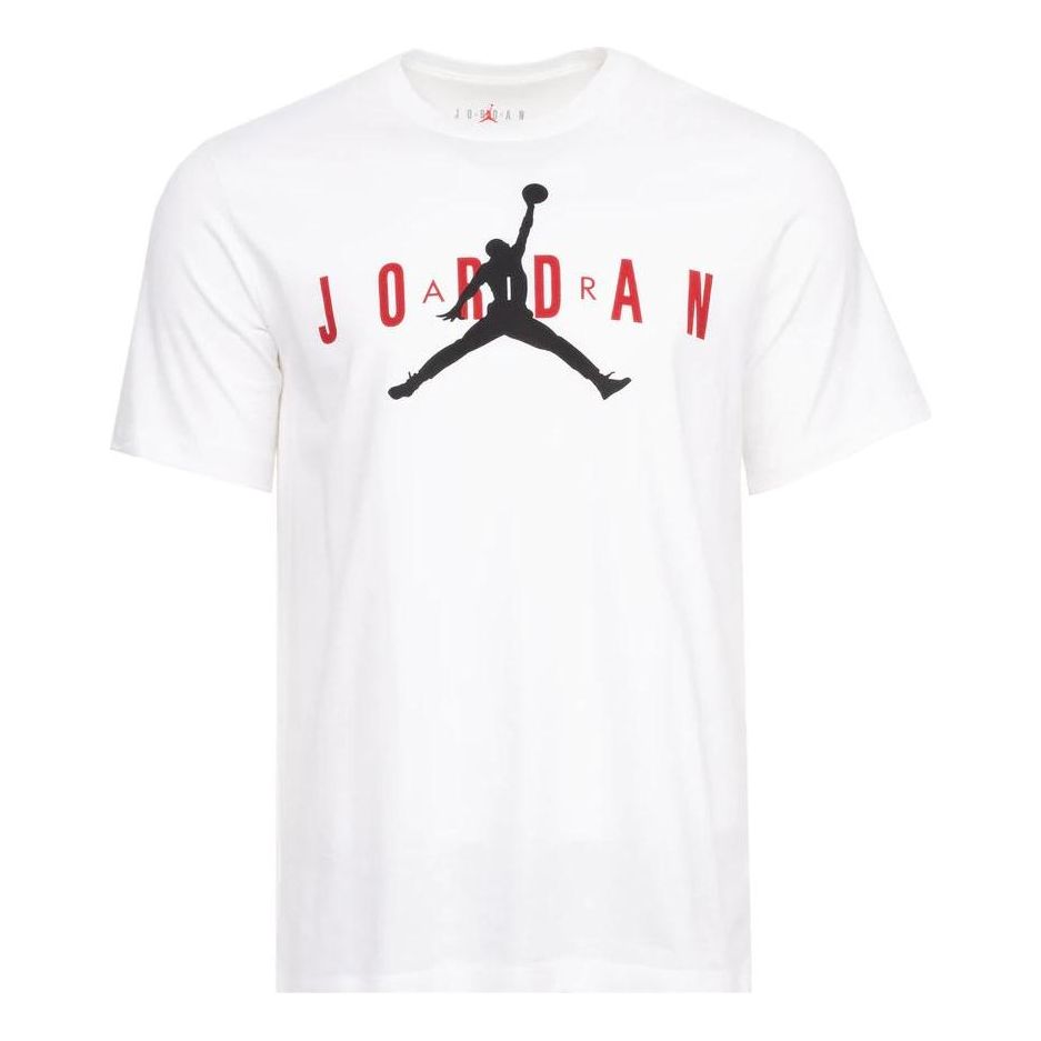 Air Jordan Printing Casual Sports Round Neck Short Sleeve White CK4212 ...
