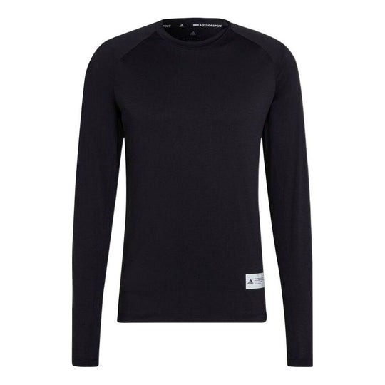 Men's adidas Solid Color Round Neck Slim Fit Long Sleeves Japanese Ver ...