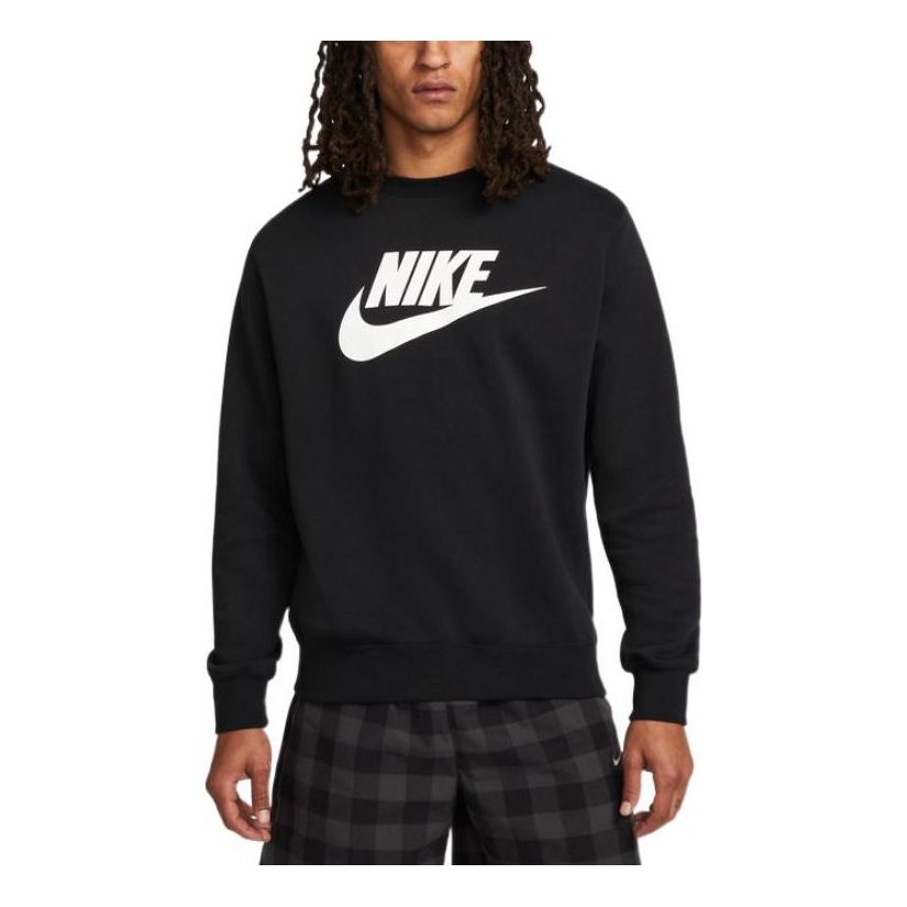 Nike logo crew neck sweatshirt 'Black' DQ4913-010 - KICKS CREW