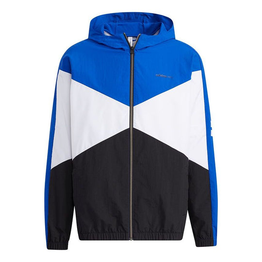 adidas neo M Cs Cb Wb Logo Embroidered Splicing Contrasting Colors Hooded Jacket Blue GP5687