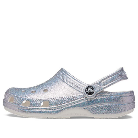Crocs Classic Casual Unisex Metallic Silver Pink Sandals 207551-90H