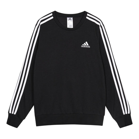 adidas Sports Round Neck Loose Long Sleeves Pullover Black GK9078 ...