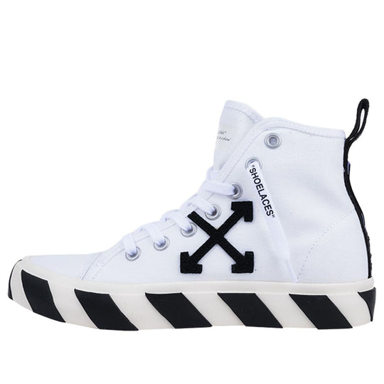Off-White Mid Top Vulcanized Canvas Shoes Black/White OMIA119F21FAB0010110