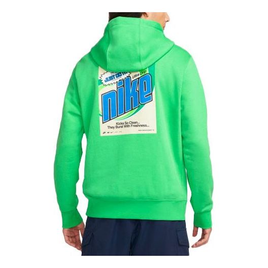 Men's Nike Sportswear Keep It Clean Casual Sports Pullover Fleece Lined Green DM2200-362