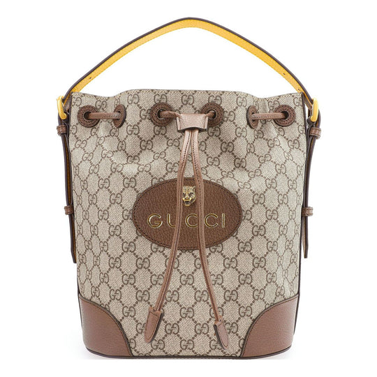(WMNS) Gucci Neo Vintage Tiger Head Logo Drawstring handbag Large Capacity schoolbag Backpack Unisex / Brown 473875-K9RHT-8856