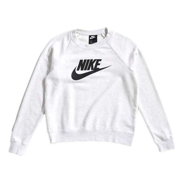 (WMNS) Nike Sportswear Logo Printing Knit Round Neck Gray White BV4113 ...