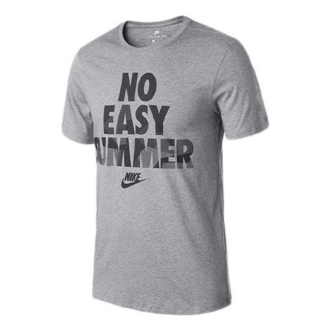 Men's Nike Casual Round Neck Short Sleeve Gray T-Shirt AA4728-063 T-shirts - KICKSCREW