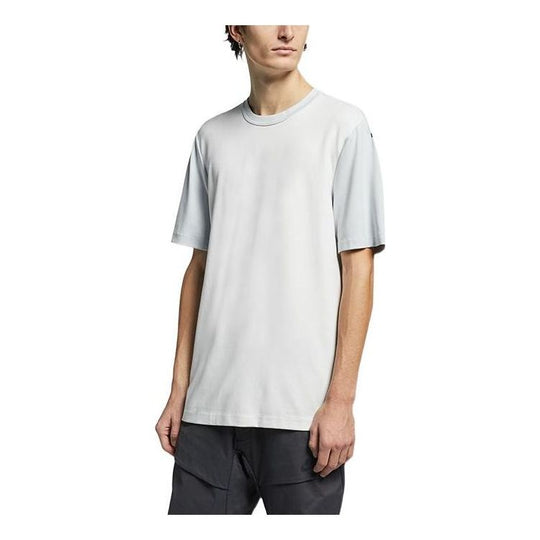Men's Nike Solid Color Logo Printing Round Neck Short Sleeve White T-Shirt AR1581-043
